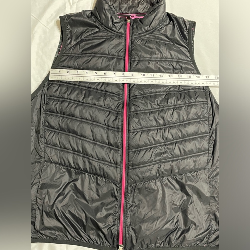 Lauren Ralph Lauren Black Quilted Vest with Pink Accents - Picture 3 of 10